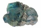 Blue-Green Fluorite on Sparkling Quartz - China #120327-1